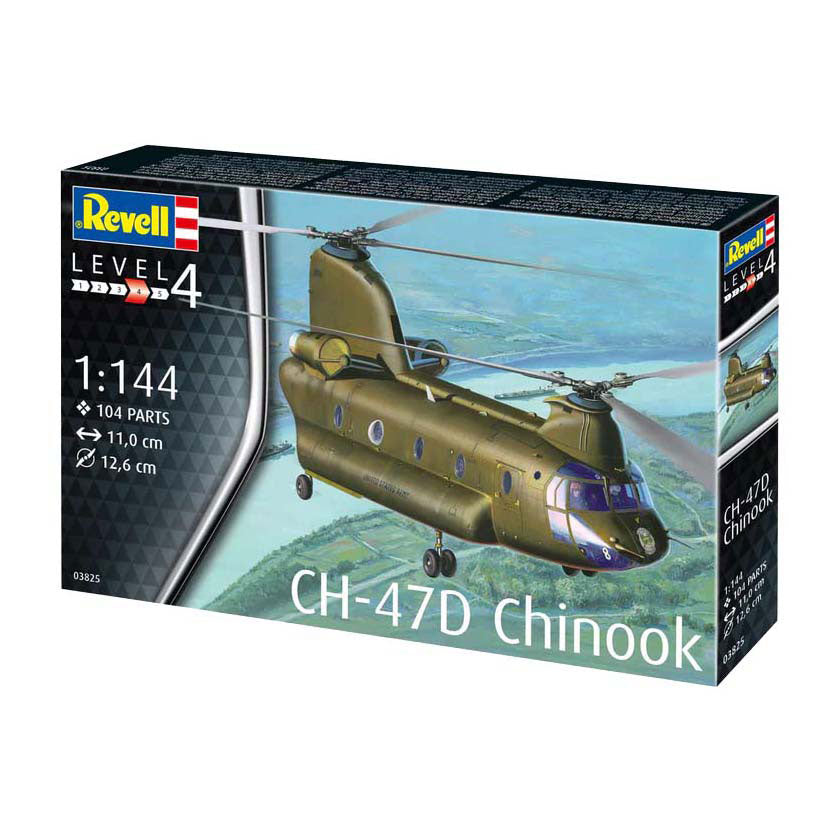 Revell model building kit military vehicles - 03825 ch-47d chinook heli plastic - 1:144 - model making