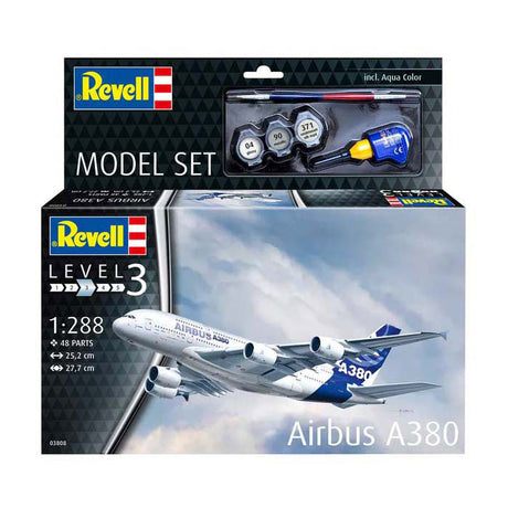 Revell model kit - airbus a380 1:288 - 48pcs. - incl. basic paint colors
