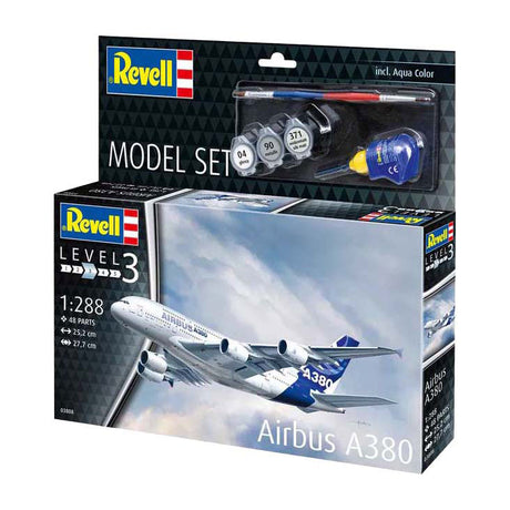 Revell model kit - airbus a380 1:288 - 48pcs. - incl. basic paint colors