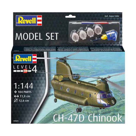Revell model kit - ch-47d chinook 1:144 - 104 pcs. - incl. basic paint colors
