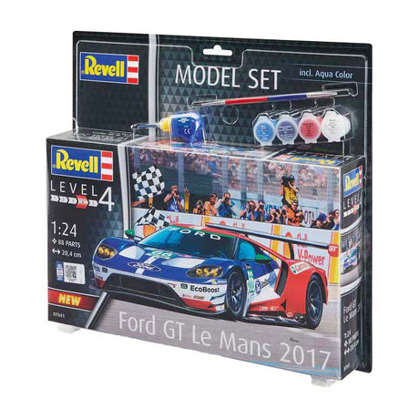 Trealamh samhail Revell - ford gt le mans 1:24 - 88pcs. - san áireamh. dathanna péint bhunúsacha