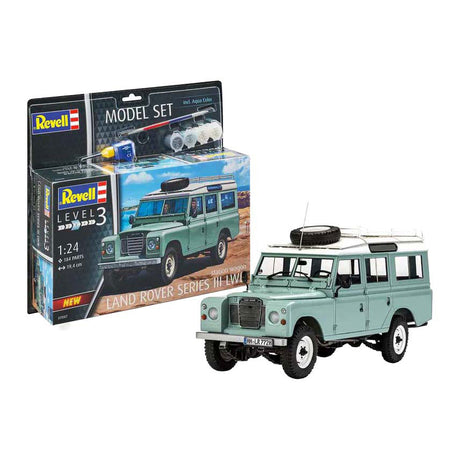 Kit múnla Revell - sraith land rover iii lwb (s. wagon) 1:24 - 184pcs. - san áireamh. dathanna péint bhunúsacha