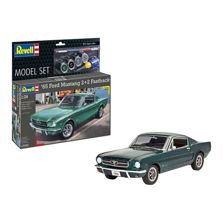 Revell model kit - 1965 Ford Mustang 2+2 fastback 1:24 - 82 pcs. - incl. basic paint colors