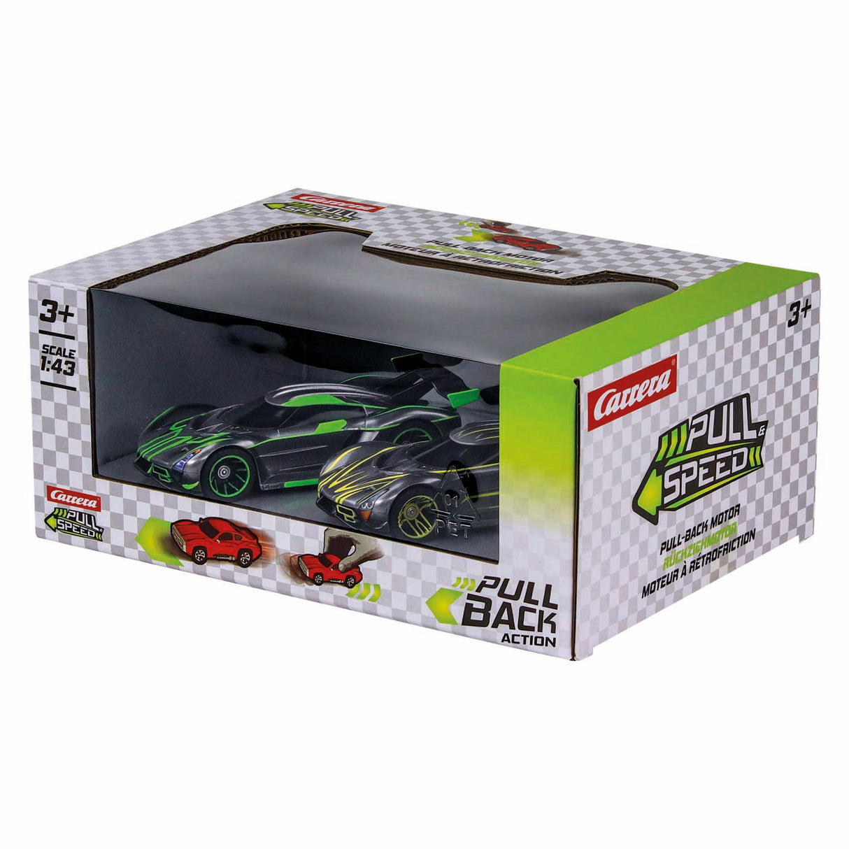 Pacote duplo de hipercarros Carrera pull back - 1:43