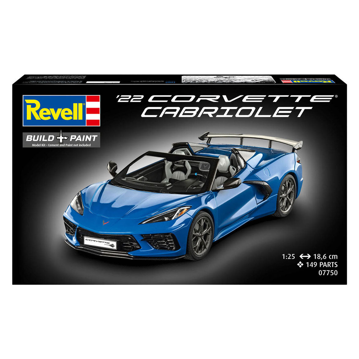 Revell Model Kit Corvette C8 Convertible 1:25 - 149 parts.