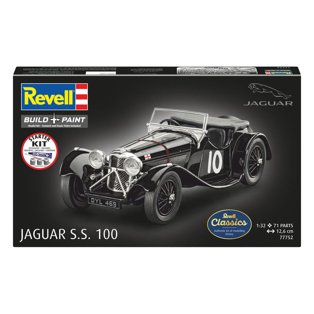 Revell Model Kit Starter Kit Jaguar SS 100 1:32 - 75 Stéck.