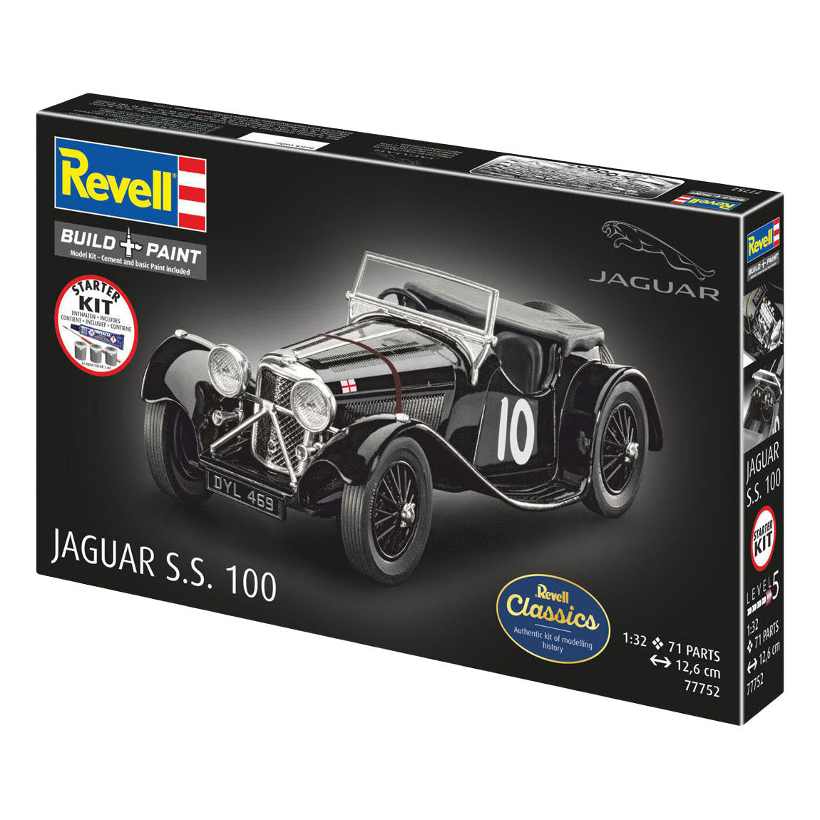 Revell Model Kit Starter Kit Jaguar SS 100 1:32 - 75 Stéck.