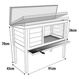 Flamingo Flamingo rabbit hutch Bunny 90 91x45x70 cm Brown