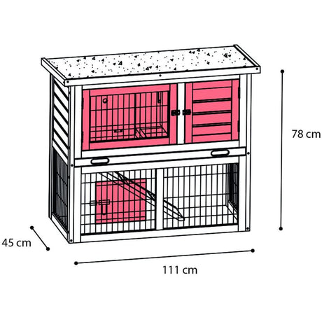 FLAMINGO FLAMINGO Konijnenhok Loft Urban 111x45x78 cm