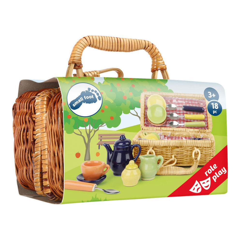 Small foot picnic basket with crockery