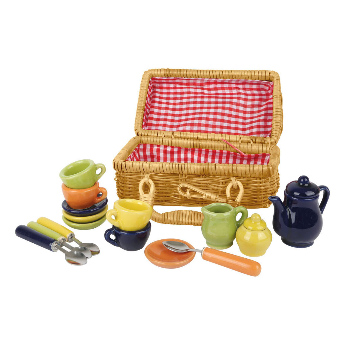 Small foot picnic basket with crockery