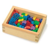 Small foot - wooden lacing beads, 84 pcs.