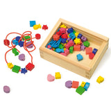 Small foot - wooden lacing beads, 84 pcs.
