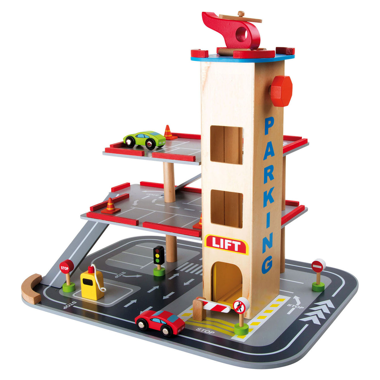 Small Foot - Wooden parking garage with accessories