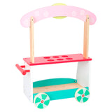 Cart de crème glacée en bois à petit pied avec accessoires