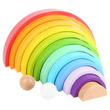 Kis láb - fa építőkockák szivárvány xl, 14 db.