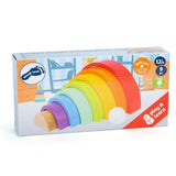 Small foot - wooden building blocks rainbow, 9 pcs.