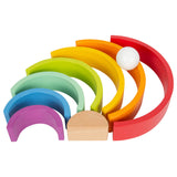 Small foot - wooden building blocks rainbow, 9 pcs.