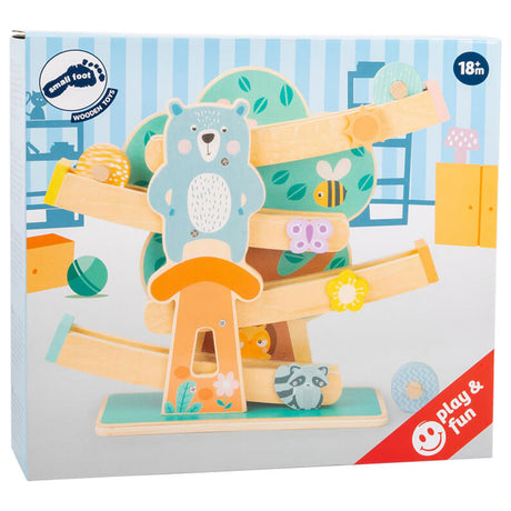 Small foot - wooden marble run animals pastel