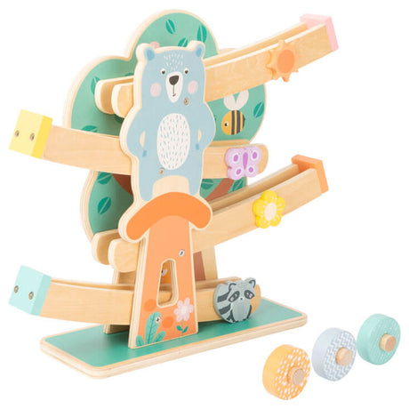 Small foot - wooden marble run animals pastel