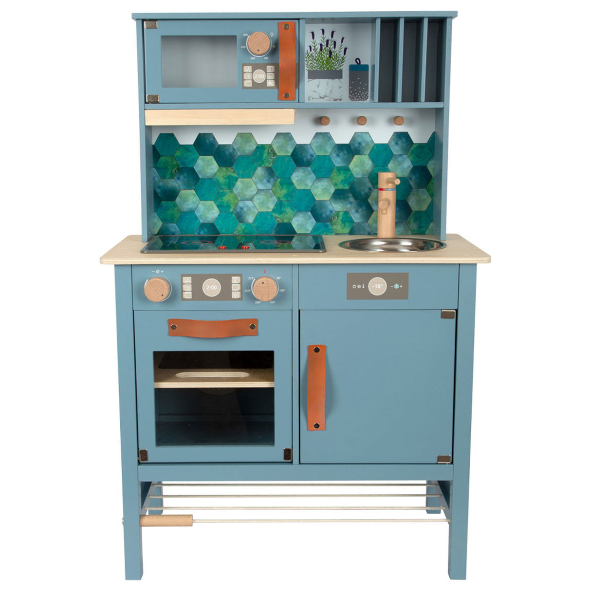 Small Foot Houten Kinderkeuken Blauw, 7dlg.