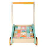 Small Foot Houten Baby Loopwagen met Blokken Pastel, 35dlg.