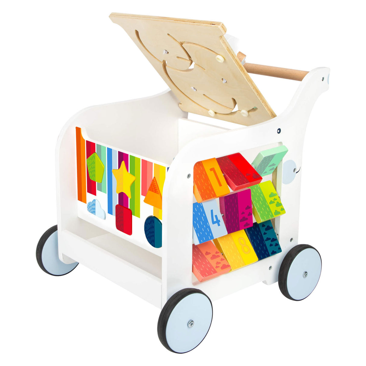 Houten Baby Loopwagen Bloemen