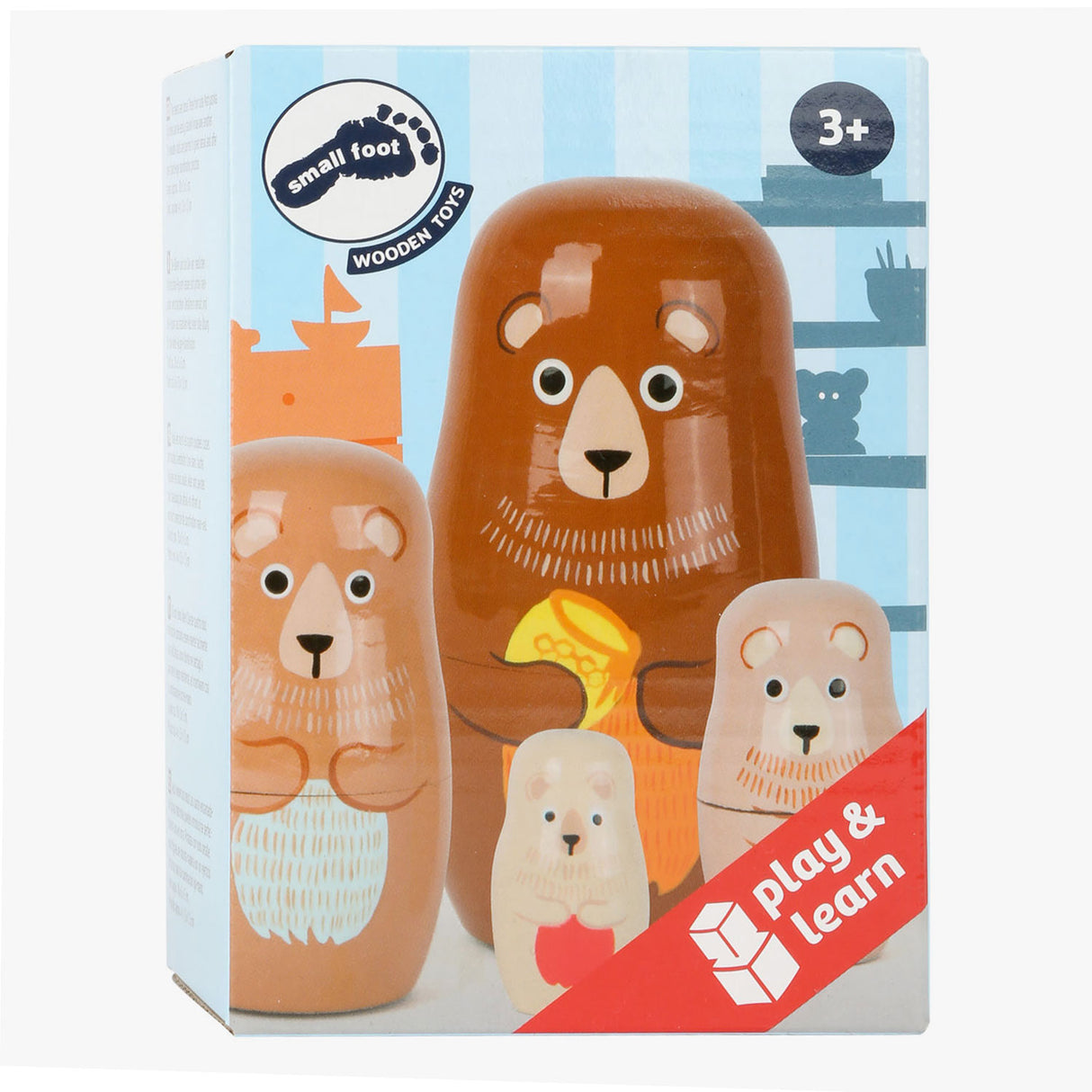 Small foot wooden matryoshka dolls bear family