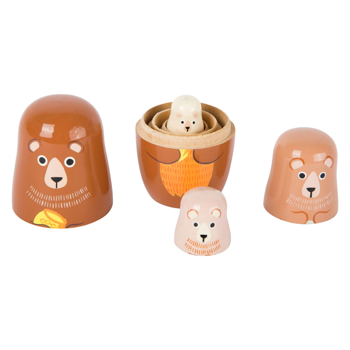 Small foot wooden matryoshka dolls bear family