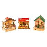 Small Foot Houten Decoratie Kerstmarkt met Lampjes, Set van 3