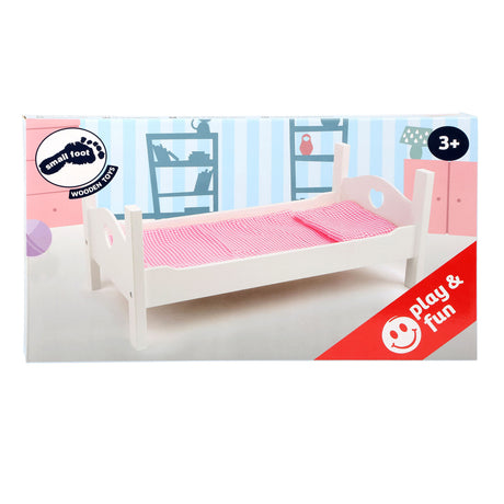 Small Foot Houten Poppenbed Wit met Beddengoed, 4dlg.