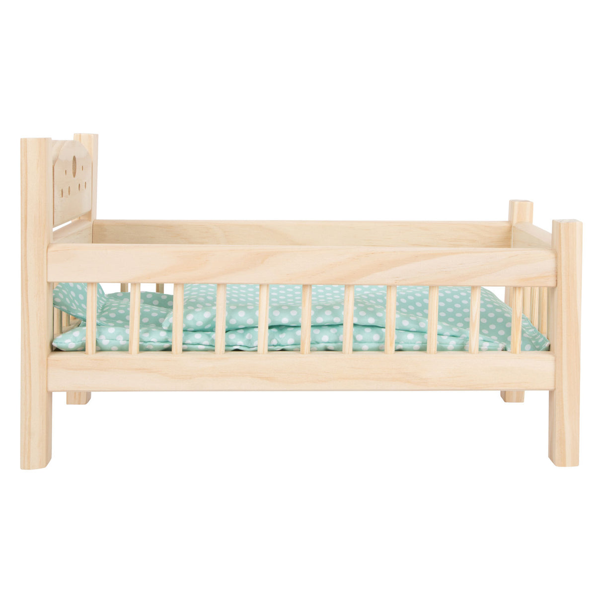 Small Foot Houten Poppenbed Natuurlijk met Beddengoed, 4ldg.