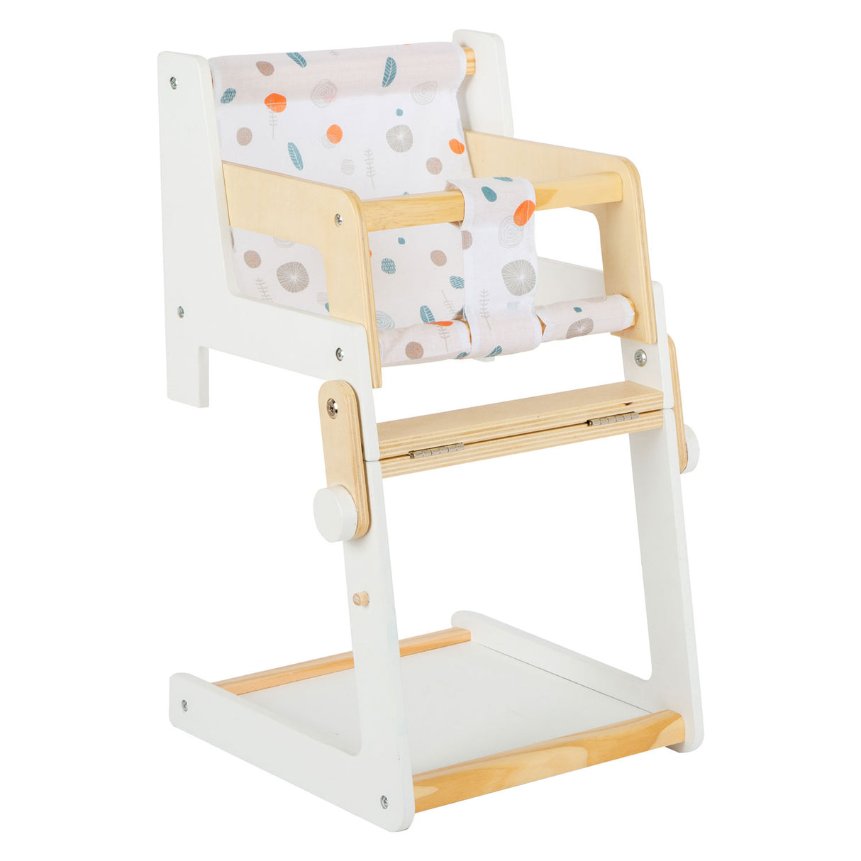 Small foot - wooden combination doll's high chair little button