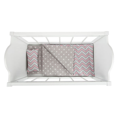 Maža lėlių lova su patalyne Junior 50 x 30 cm medžio balta