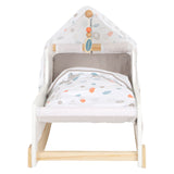 Small foot wooden swing doll bed Little button