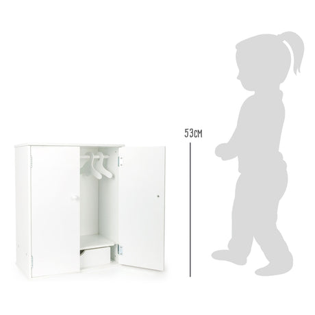 Maža kojytė medinė lėlės spinta 53 cm balta