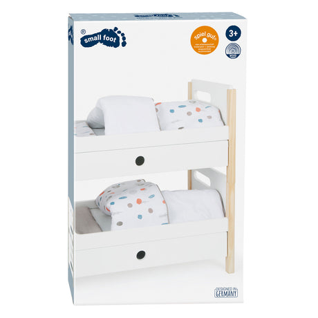Small foot - Wooden doll's bunk bed little button with bedding, 6-piece.