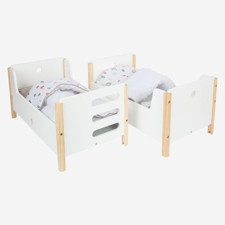 Small foot - Wooden doll's bunk bed little button with bedding, 6-piece.