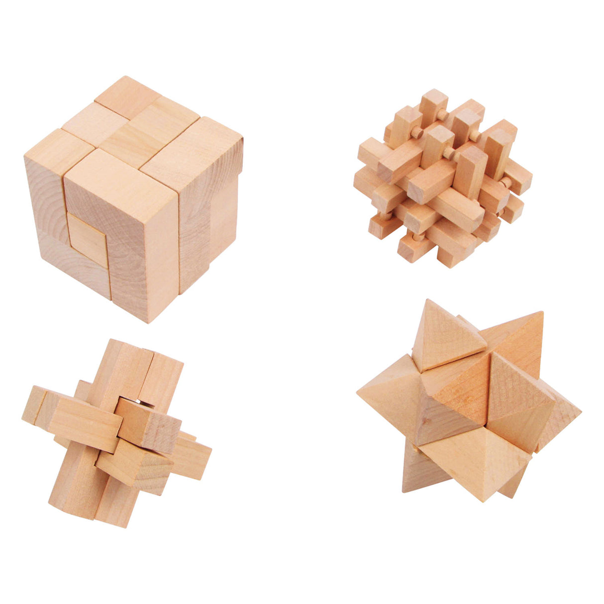 Puzzle cerebrali in legno a piede piccoli, set di 4