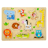 Kleiner Fußholz -Nick -Puzzle -Zoo, 9st.