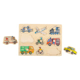 Kleng Fouss Holz bubble Puzzle Stad Gefierer, 9st.