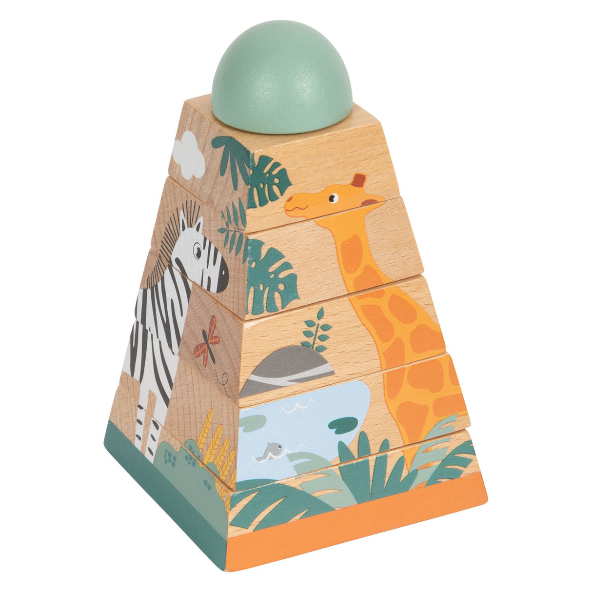 Small foot - stacking tower safari, 6 pc.