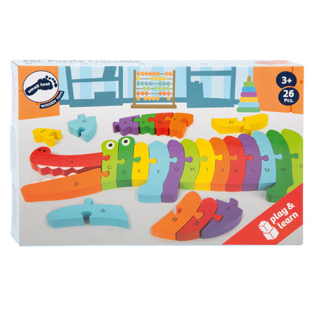 Kis láb - fa ABC krokodil puzzle, 26 darab.