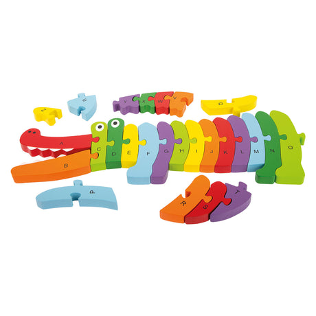 Kis láb - fa ABC krokodil puzzle, 26 darab.