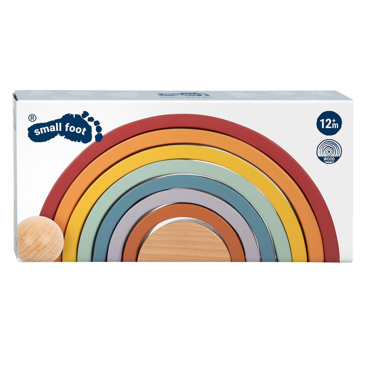 Small foot - wooden rainbow building arches with ball,