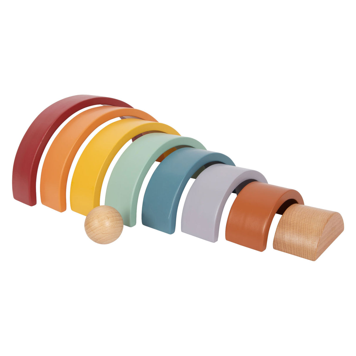 Small foot - wooden rainbow building arches with ball,