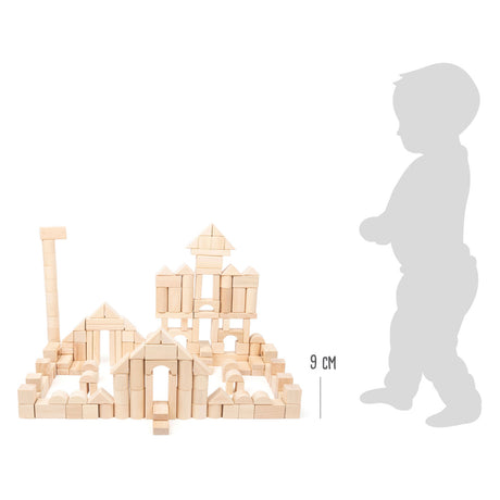 Small foot - Wooden building blocks natural, 200 pcs.