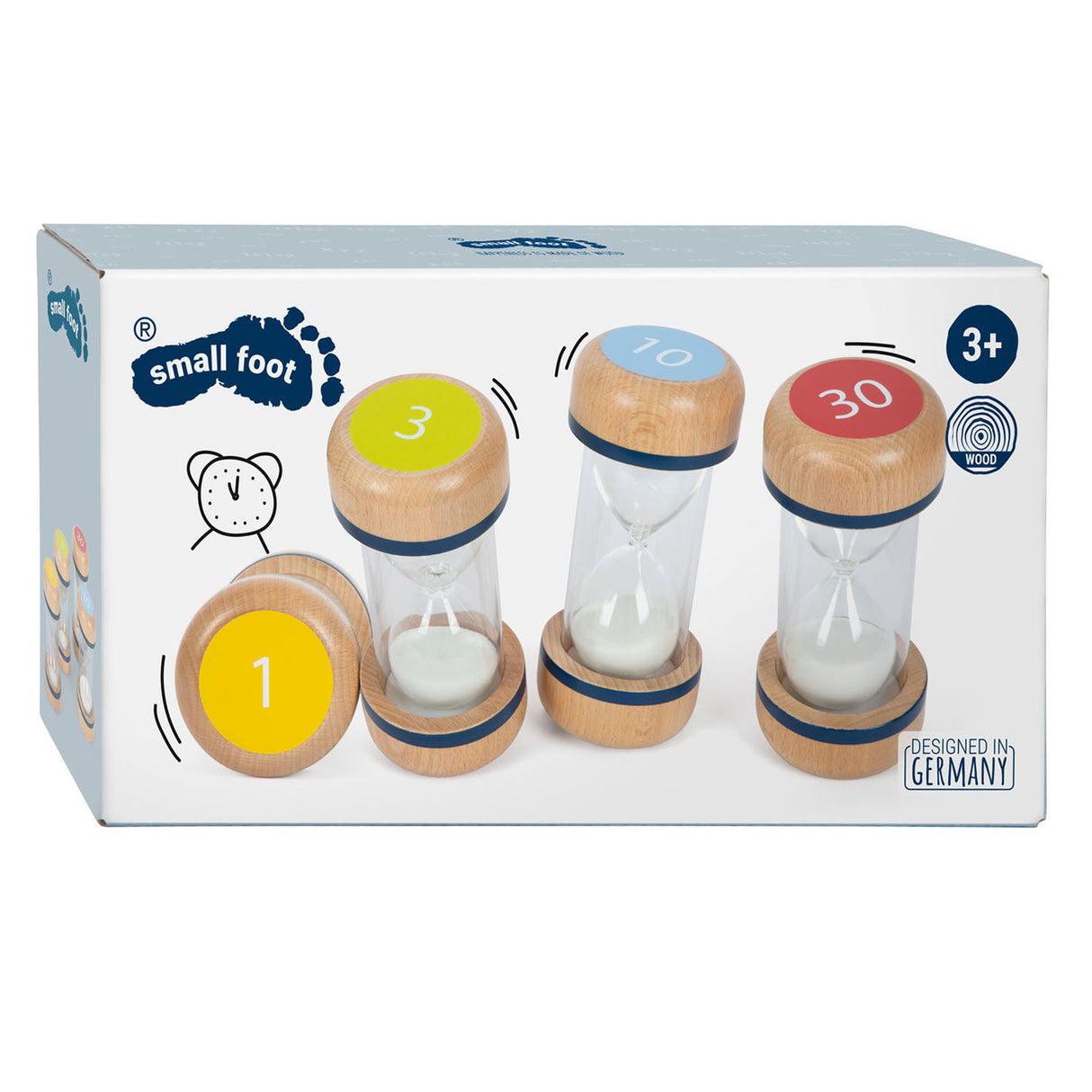 Small foot wooden hourglasses XL set, 4dlg.