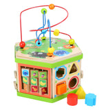 Small foot - wooden activity cube with motor skills spiral safari