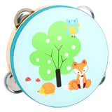 Small foot wooden tambourine small fox